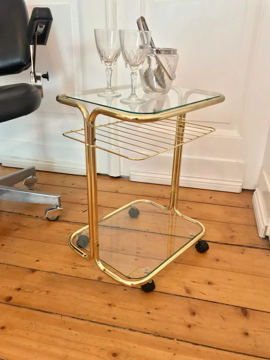 Vintage Mid Century Coffee Table Crystal Smoked Glass Timeless Design With Newspaper Rack - Etsy | Etsy (US)