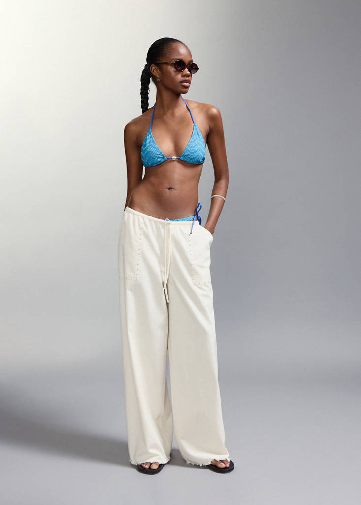 Textured bikini with medium-coverage bottoms blue - Teen - XXS - MANGO TEEN | Mango (US/MX/AU)