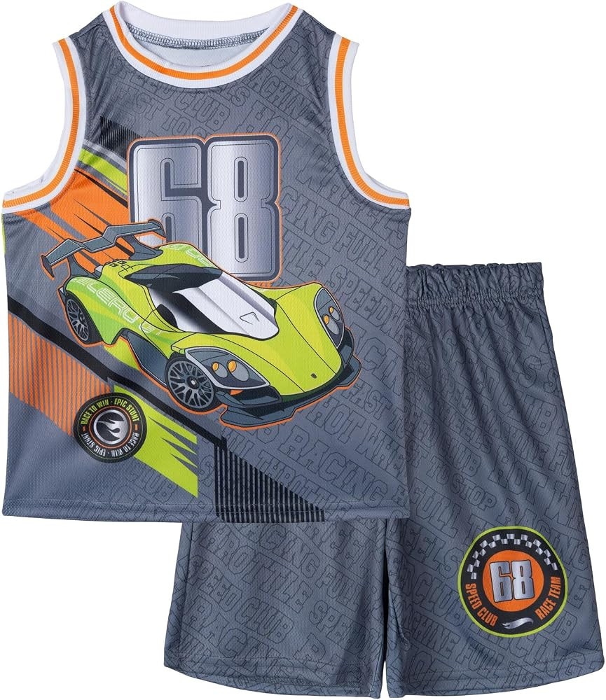 Hot Wheels Boys' Athletic 2-Piece Tank Top and Shorts Set Toddler to Big Kid | Amazon (US)