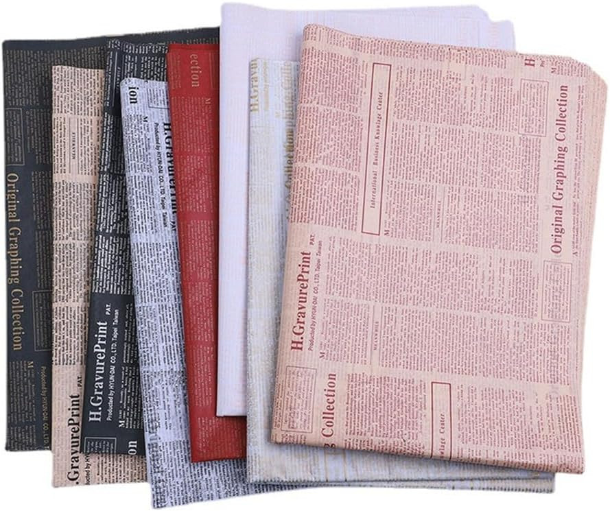 20 Vintage English Newspaper Flower Wrapping Paper, Flower Bouquet Wrapping Inside Lining Paper, ... | Amazon (US)