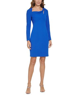 DKNY Twist-Front Long-Sleeve Cutout Sheath Dress & Reviews - Dresses - Women - Macy's | Macys (US)