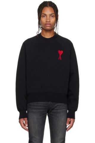 AMI Alexandre Mattiussi - SSENSE Exclusive Black Oversized Ami De Cœur Sweatshirt | SSENSE