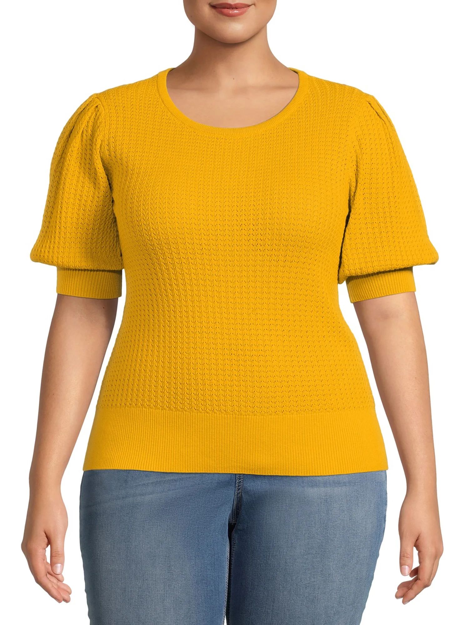 Terra & Sky Short Sleeve Pullover Relaxed Fit Top (Women's Plus) 1 Pack | Walmart (US)