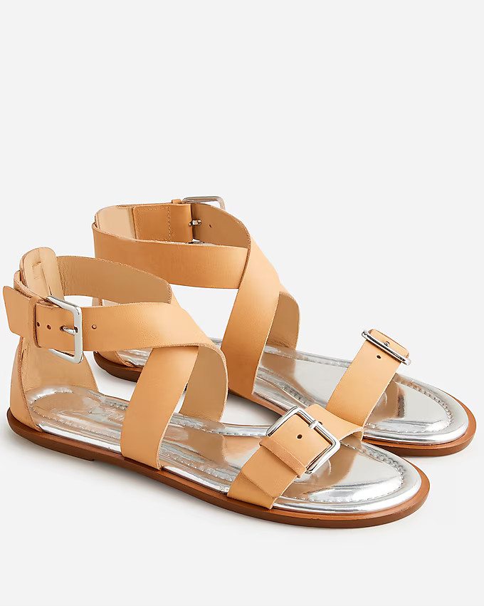 Sorrento made-in-Italy cross-strap sandals in leather | J. Crew US