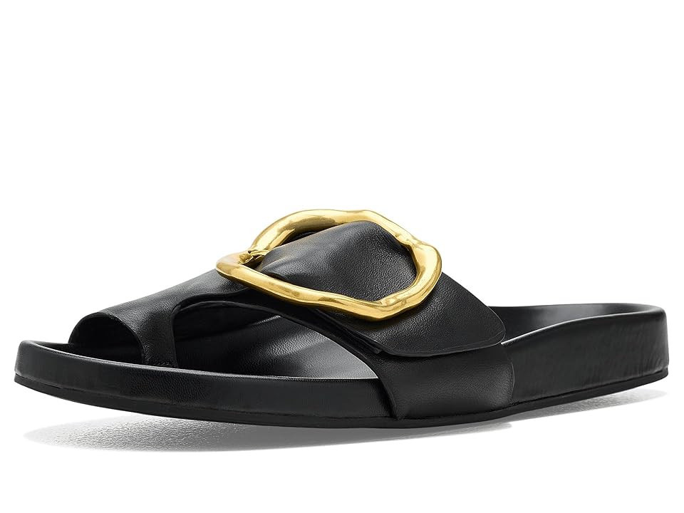 Franco Sarto Brianka Slide Sandals Women's Sandals Black Leather : 7.5 M | Zappos