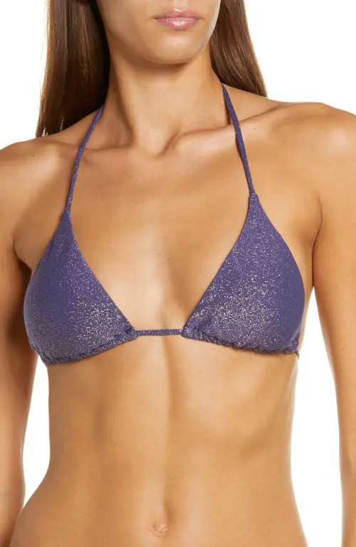 ViX Swimwear Sparkle Bikini Top in Blue at Nordstrom, Size Large | Nordstrom