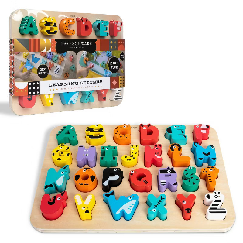 FAO Schwarz Learning Letters Animal Alphabet Board 27pc | Target
