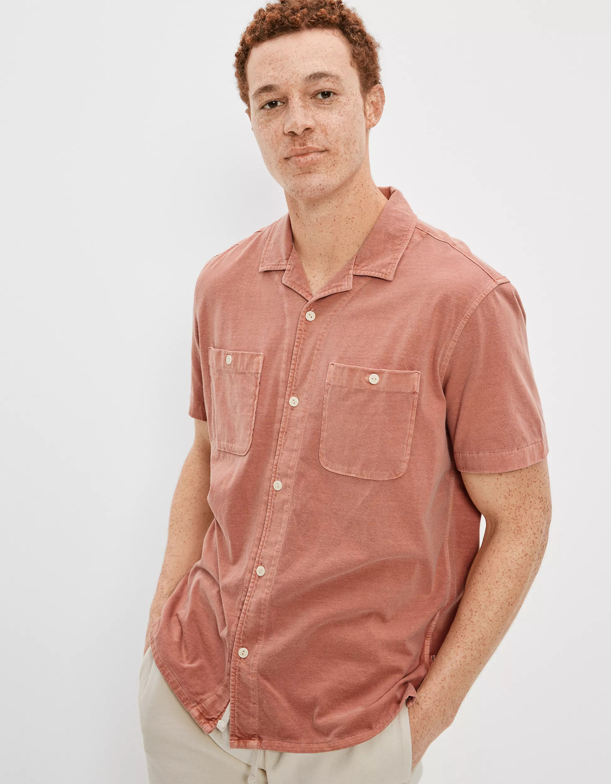 AE Super Soft Knit Button-Up Shirt | American Eagle Outfitters (US & CA)