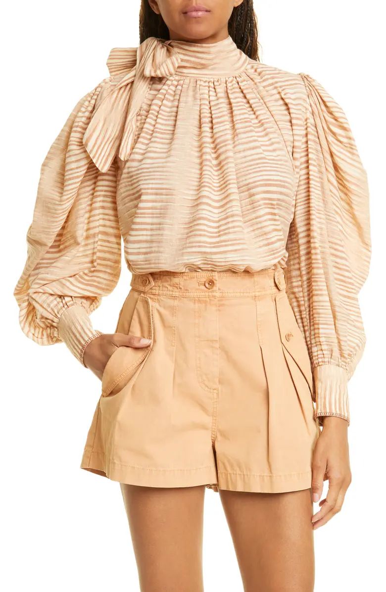 Petra Tie Neck Puff Sleeve Blouse | Nordstrom