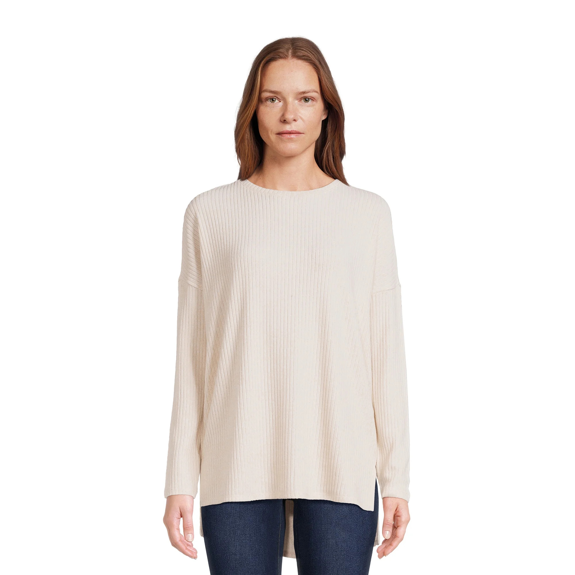 Time and Tru Women's Ribbed Tunic Top, Sizes S-XXXL | Walmart (US)