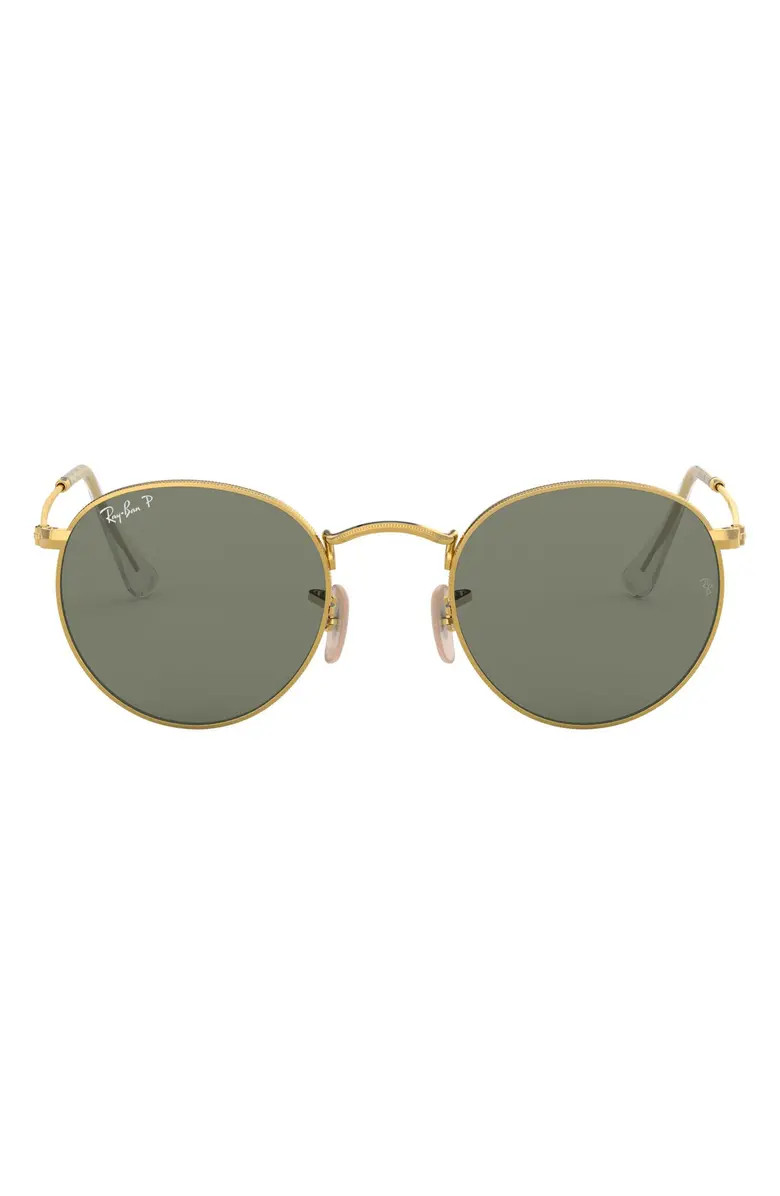 50mm Retro Inspired Round Metal Sunglasses | Nordstrom