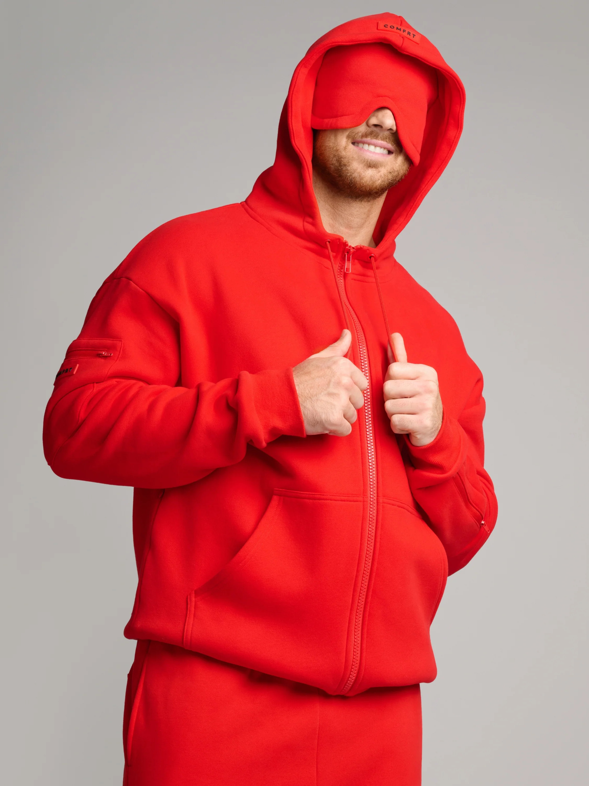 Comfrt Airplane Mode Travel Zip Hoodie | Crimson | Oversized | 3X | Comfrt