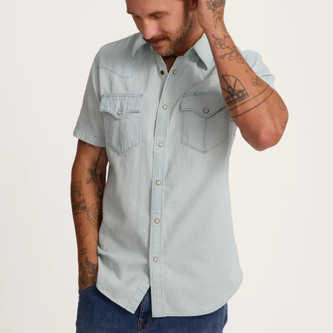 Men's Denim Short Sleeve Pearl Snap | Tecovas