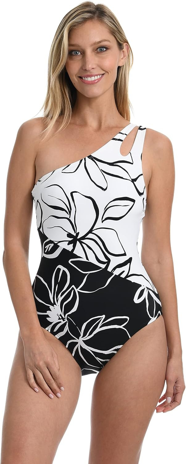 La Blanca Women's One Shoulder One Piece Swimsuit | Amazon (US)