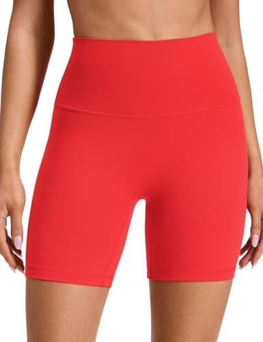 CRZ YOGA Butterluxe No Front Seam Biker Shorts 6" - High Waisted Lounge Pilates Workout Athletic ... | Amazon (US)