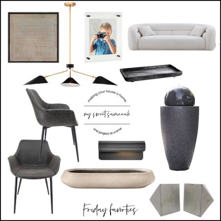This weeks Friday favorites! 

Lighting, acrylic picture frames, curved sofa, outdoor fountain, art, sconce, concrete, bookends, home decor, dining chairs. 

#LTKstyletip #LTKFind #LTKhome