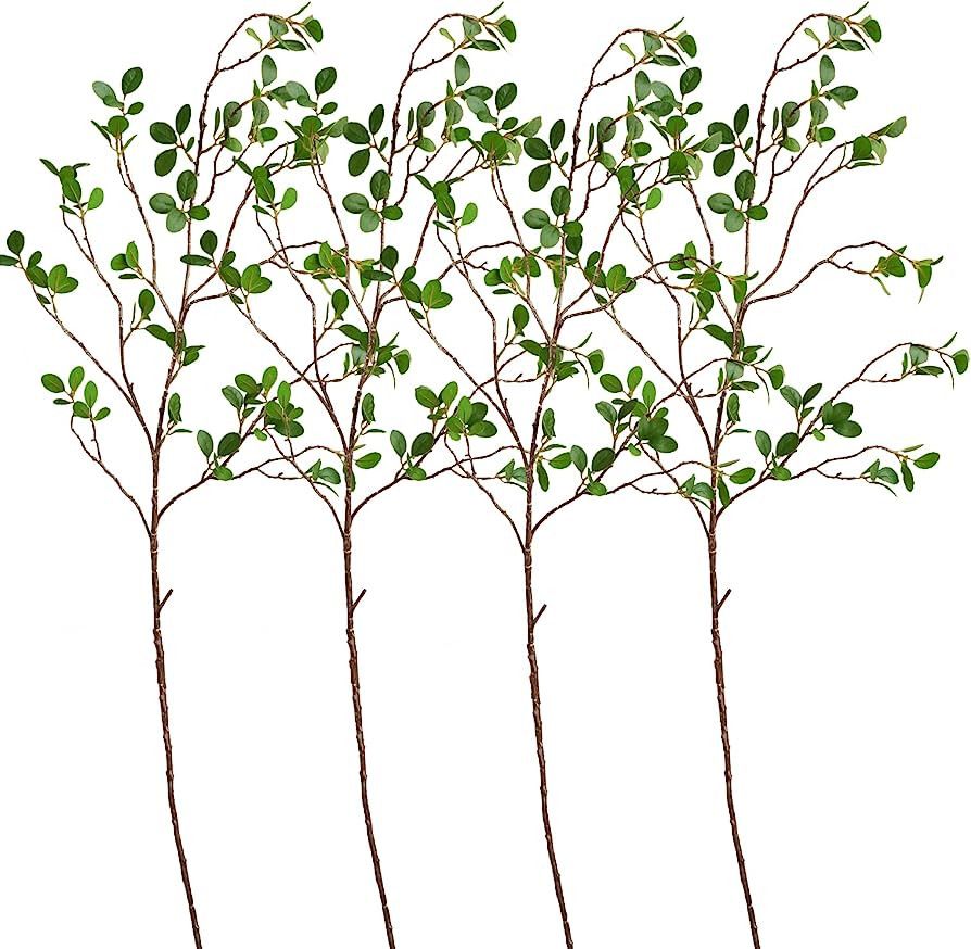 ZHIIHA 4PCS Artificial Plants Long Stems Branches 43'' Faux Plastic Leaves for Home, Wedding Banq... | Amazon (US)