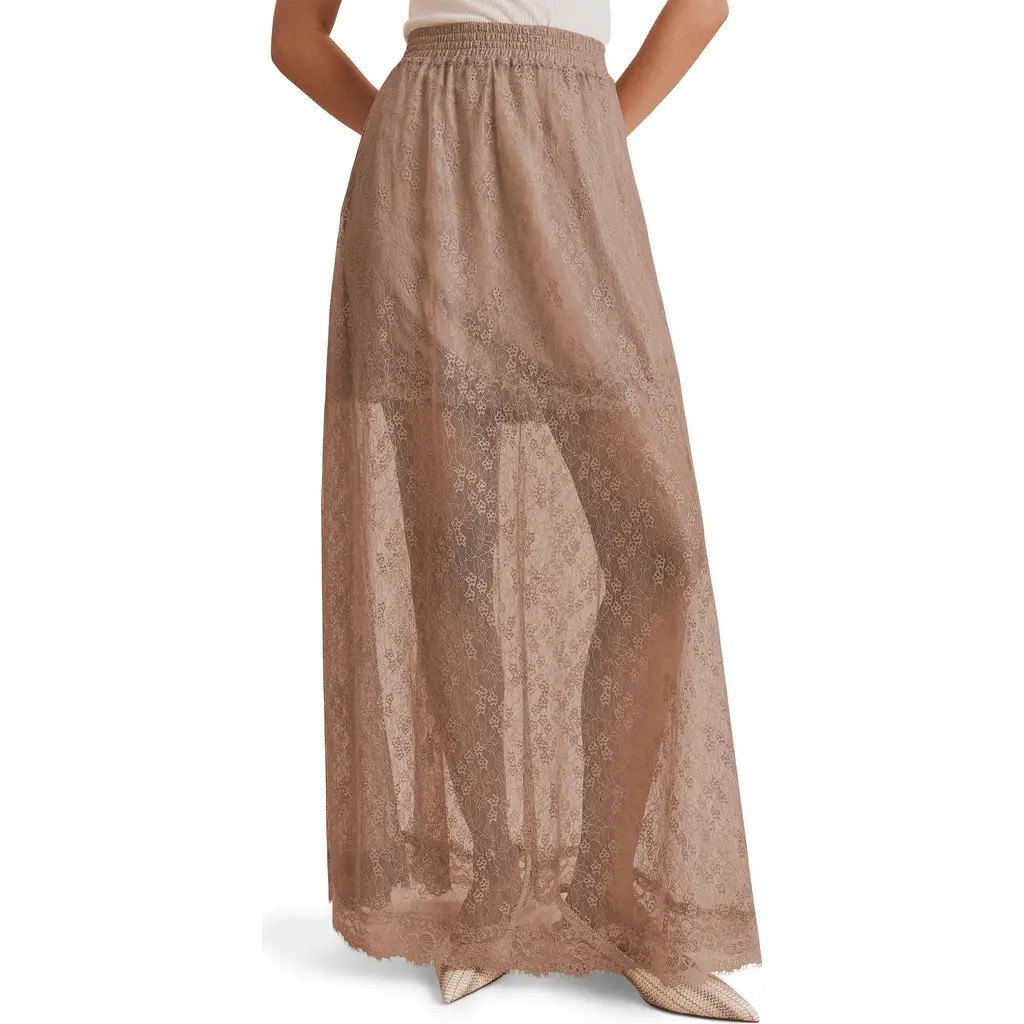 Splendid Valley Lace Maxi Skirt in Taupe at Nordstrom, Size Large | Nordstrom