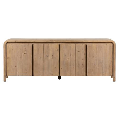 Noah Rustic Lodge Grey Reclaimed Wood 4 Door Rectangular Sideboard | Kathy Kuo Home