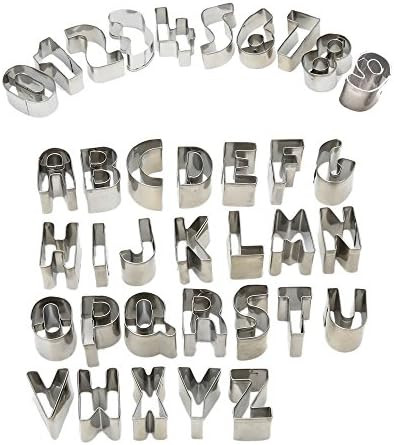 Mini Alphabet and Number Cookie Cutters Set of 36 Pieces Stainless Steel Small Mold Tools for Fon... | Amazon (US)