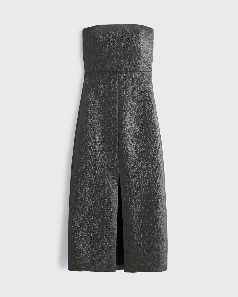 Metallic Strapless Midi Dress | Abercrombie & Fitch (UK)