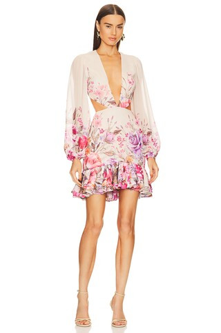 Michael Costello x REVOLVE Carey Mini Dress in Nude from Revolve.com | Revolve Clothing (Global)
