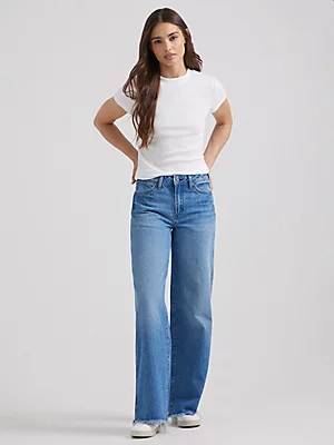 Women's Worldwide Mid Rise Wide Leg Jean in Shallows | Wrangler