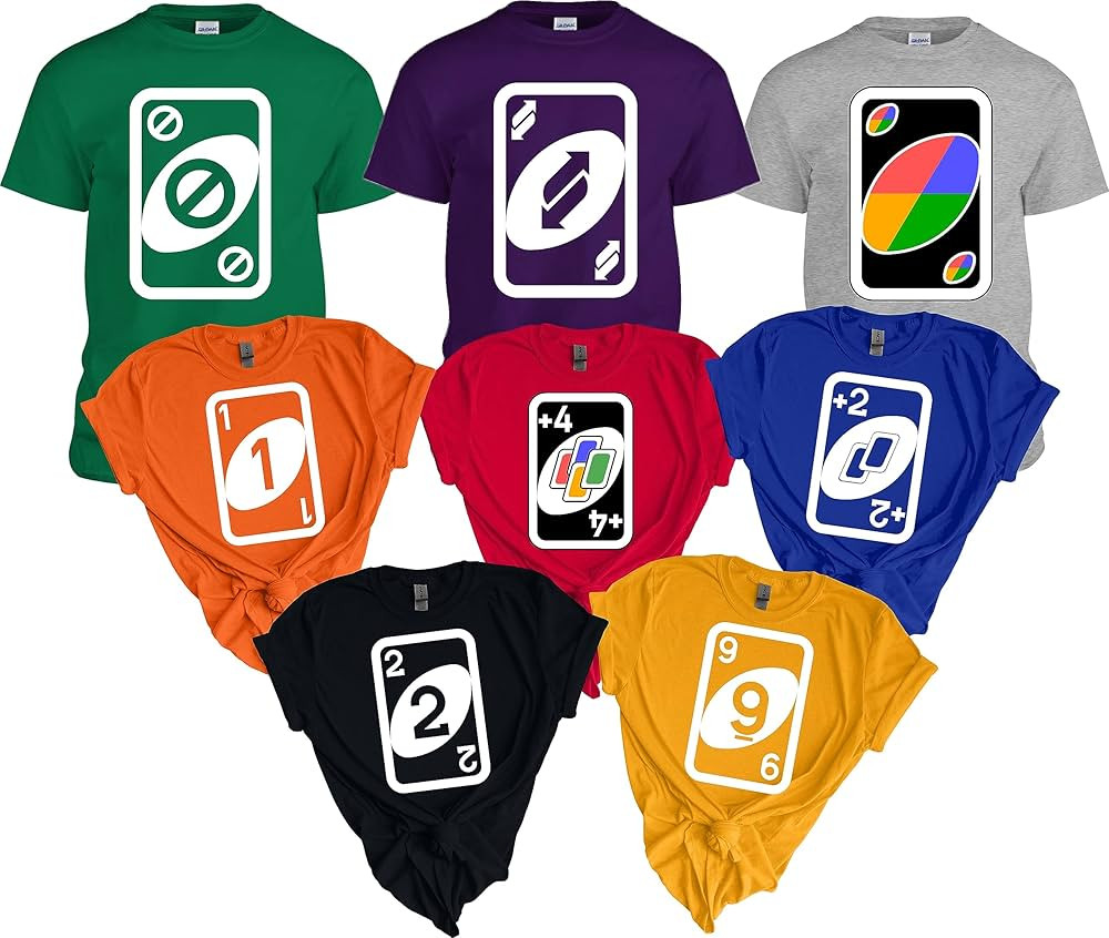 Uno Game Card Matching Shirts, School Halloween Costume For Family Group T Shirt, Board Game Cosp... | Amazon (US)