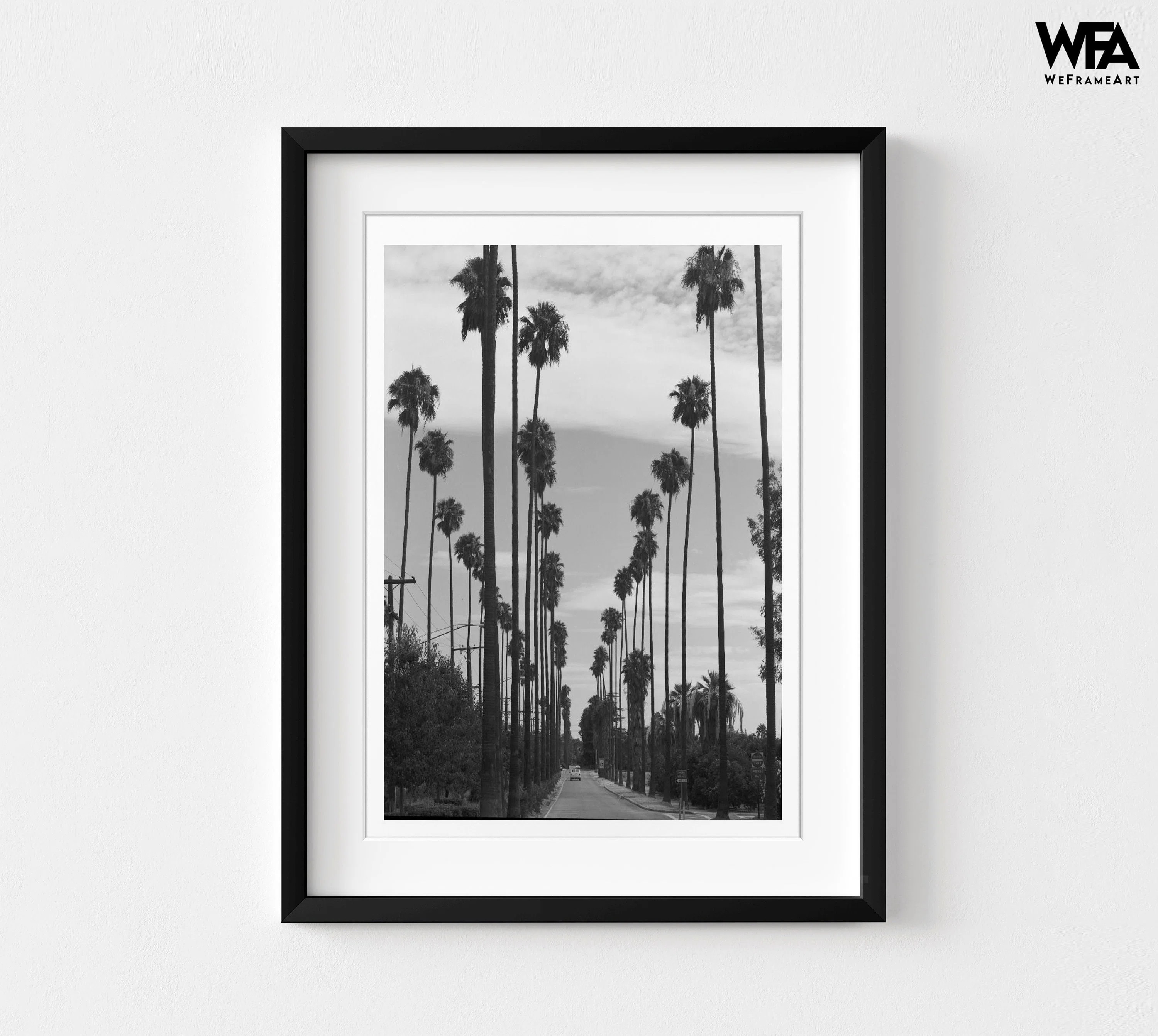 Palm Trees Photography Print, Framed Black And White Tree Photo, Tree Wall Decor, Tropical Tree W... | Wayfair North America