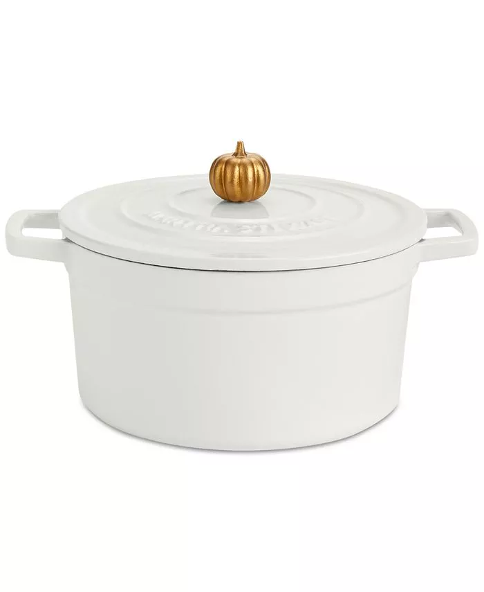 Martha Stewart Collection 2-Qt. Enameled Cast Iron Dutch Oven with Pumpkin  Knob