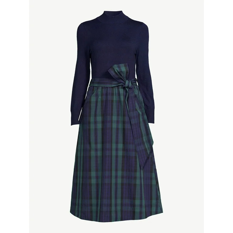 Free Assembly Women's Turtleneck Mixy Dress - Walmart.com | Walmart (US)