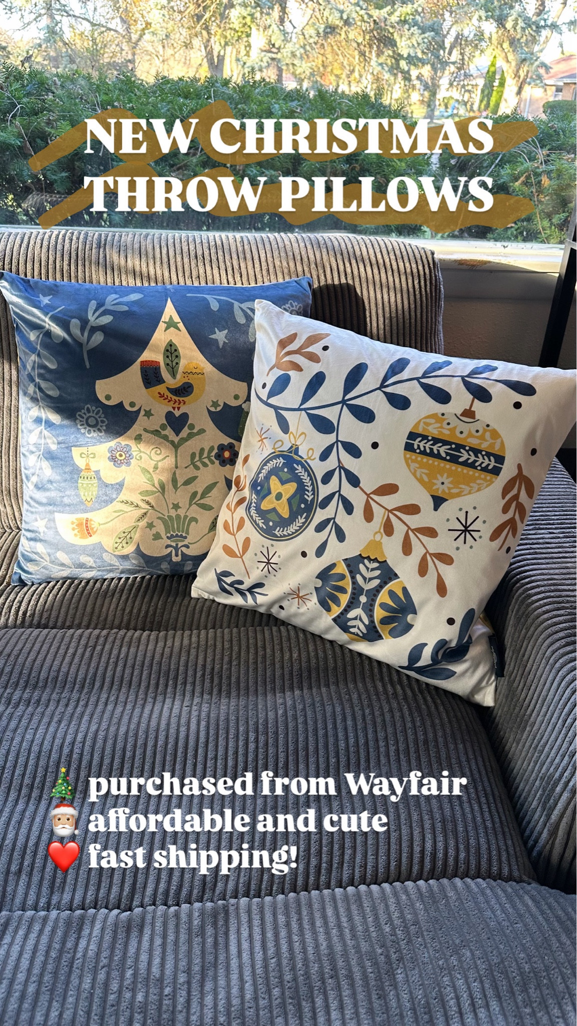 It’s November which basically means it’s Christmas! Slowly decorating the house with Christmas decor and to start, I got these adorable throw pillows from Wayfair! Such a simple but festive touch! 💜 @wayfair #Wayfair #ad #Wayfairpartner


#LTKHoliday #LTKCyberWeek #LTKSeasonal