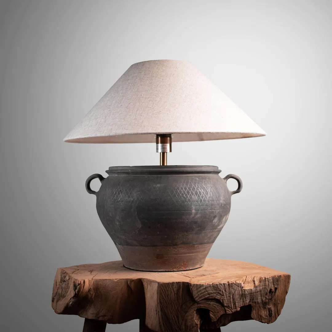 Rustic Pot Lamp With Handles - Etsy | Etsy (US)