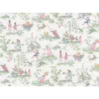 Covington Over The Moon Fabric White Nursery Rhyme Toile Baby Room Decor | Etsy (US)