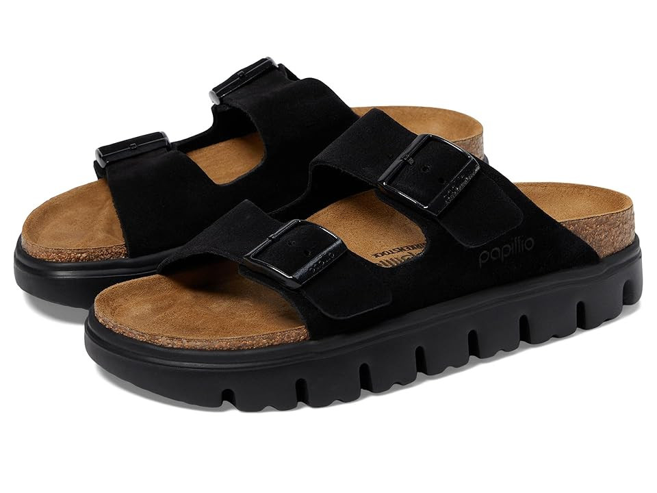 Birkenstock Papillio by Birkenstock Arizona Chunky Sandal - Suede Women's Sandals Black : EU 42 (US Women's 11-11.5) Narrow | Zappos