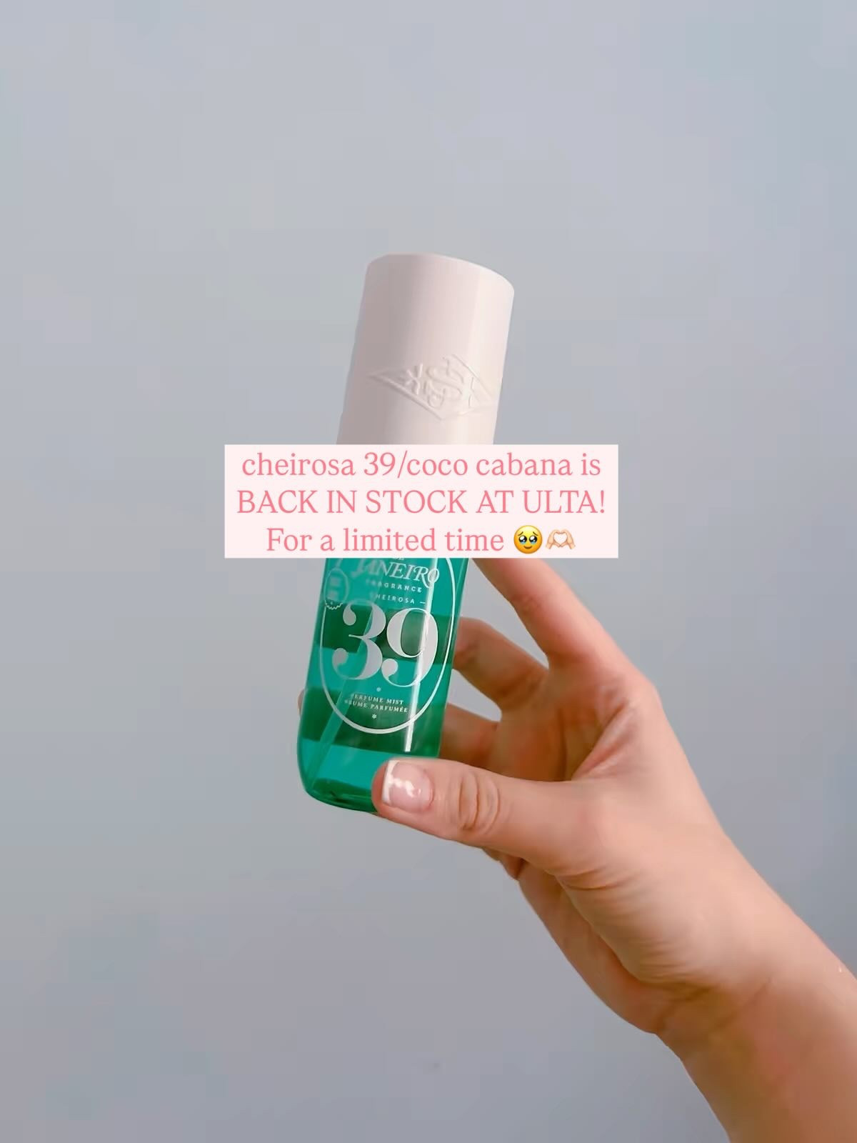 She's back!! We did it yall! 🥹🫶🏻 I was so happy to see this in stores in Douglas when I was in Germany a few weeks ago. Soon, it'll be in stores in Ulta too! This is one of my all time favorite scents! 🥹 🔗 is in my bio 🩵🫶🏻✨

#cococabana #cheirosa39 #soldejaneiroperfume #soldejaneiro #ulta #beautyfinds #beauty #beautyproducts #preppyaesthetic #discontinuedperfume #limitededitionperfume #rareperfumes