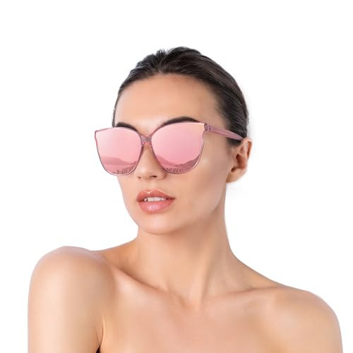 IGnaef Oversized Big Large Cat Eyes Sunglasses for Women Polarized UV Protection Mirrored 2024 Trendy Cateye IF1627 | Amazon (US)