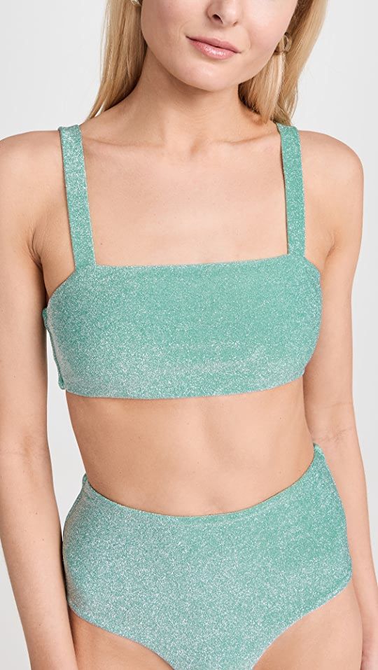 MIKOH Kano Metallic Flat Elastic Square Top | SHOPBOP | Shopbop