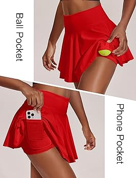 PINSPARK Womens Tennis Skirt Pleated Athletic Skirts with Pockets Shorts High Waisted Golf Skort ... | Amazon (US)