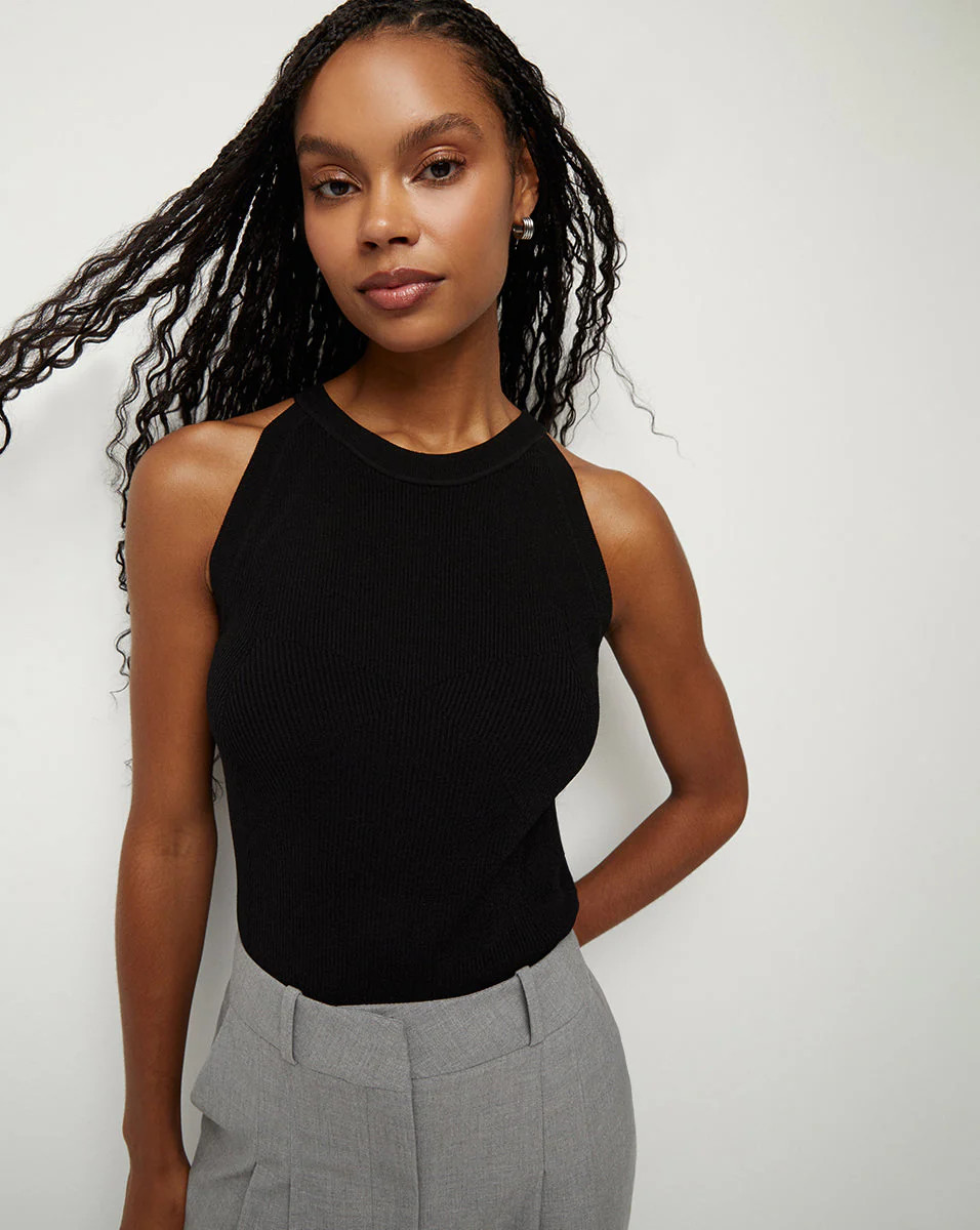 Moulin Ribbed-Knit Top | Veronica Beard