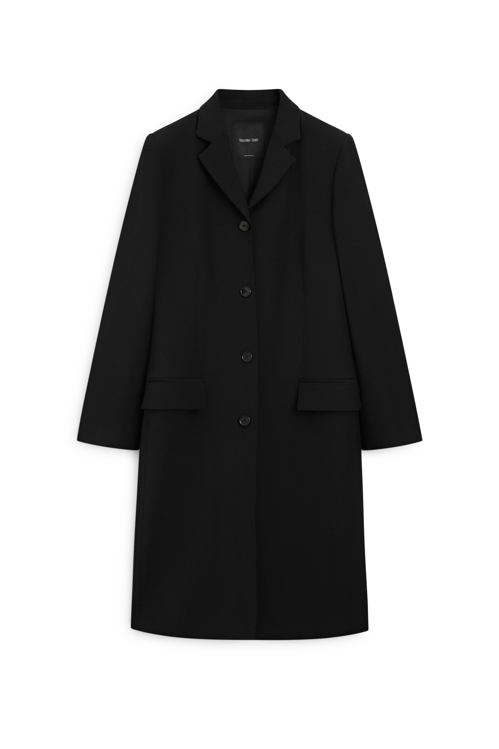 Wool blend coat - BLACK | Massimo Dutti US
