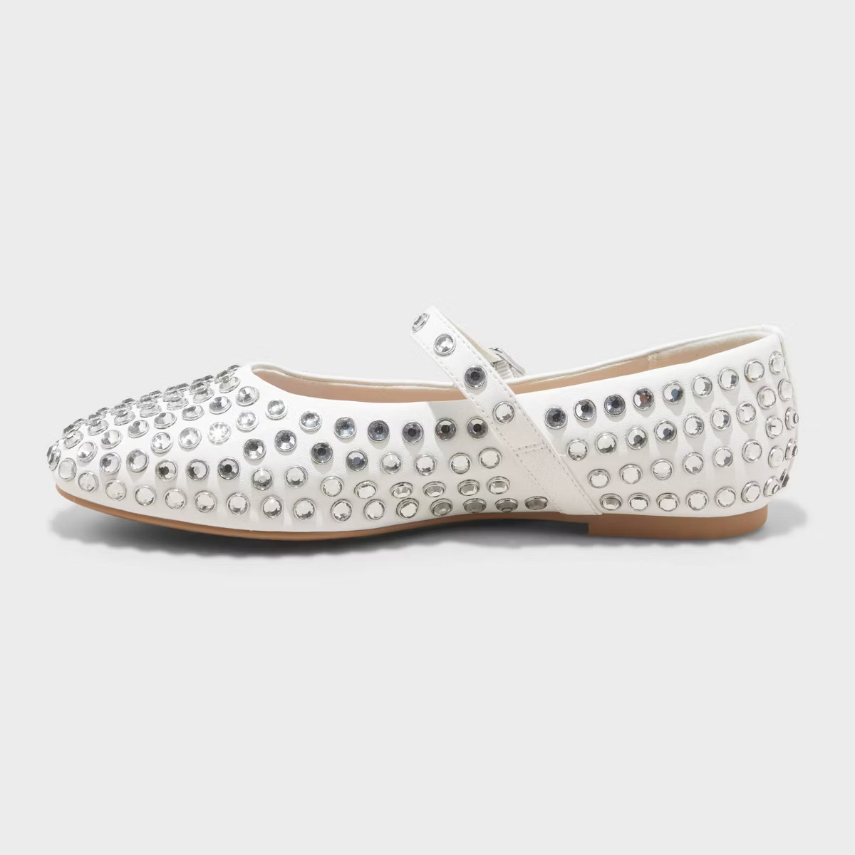 Women's Issa Rhinestone Mary Jane Ballet Flats with Memory Foam Insole - A New Day™ White 8 | Target