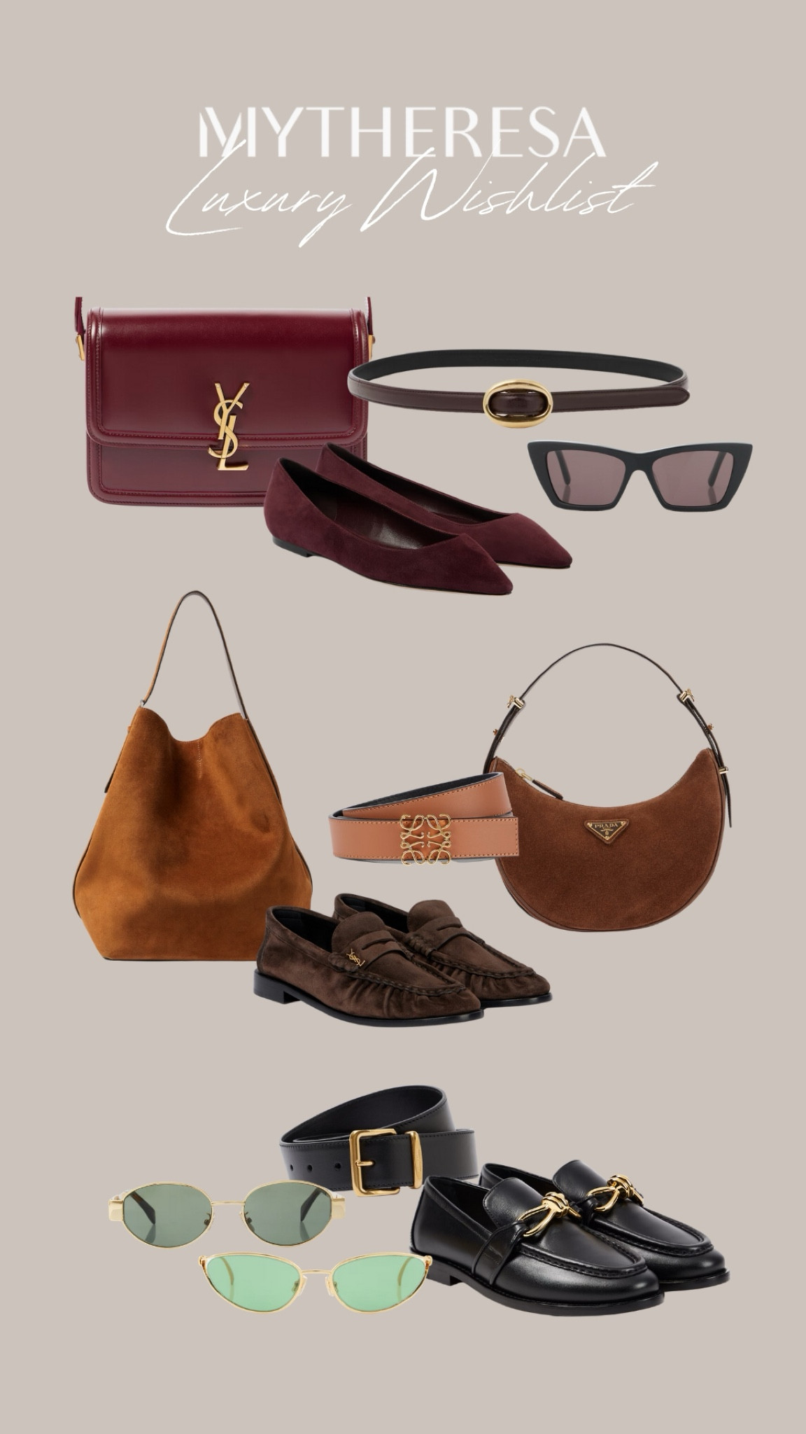 My Theresa luxury wish list - all the autumn goodness of cherry red, burgundy, coffee and chocolate suede and black accessories! Featuring my favourite pair of Celine sunglasses 😎 

#LTKautumn #LTKbag #FashionMonth