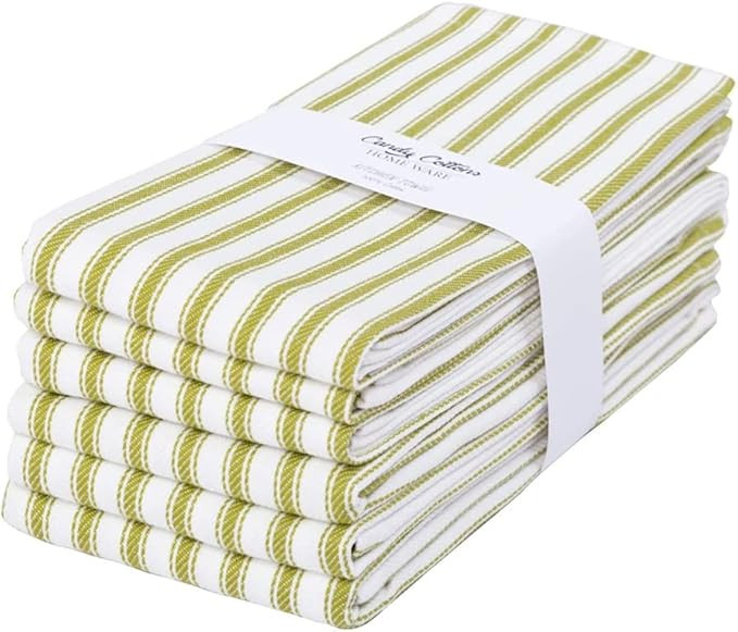 Stripe Kitchen Towels Decor Hanging Loop Tea Dish Towels Boho Absorbent Festive Gift Set of 6 Pan... | Amazon (US)