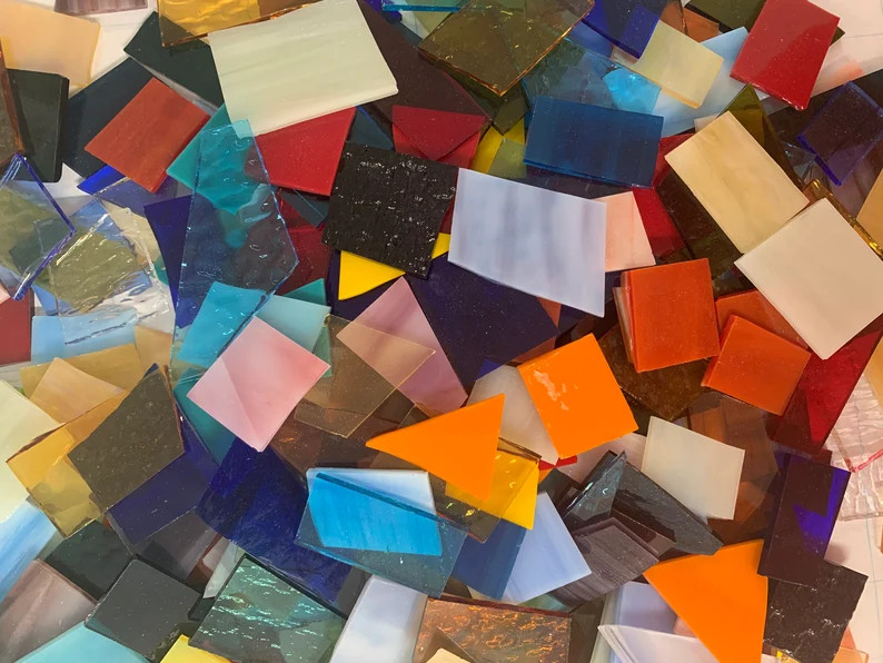Honeydewglass 5 Lb Stained Glass Scraps, Art Glass, Mosaic Supplies - Etsy | Etsy (US)