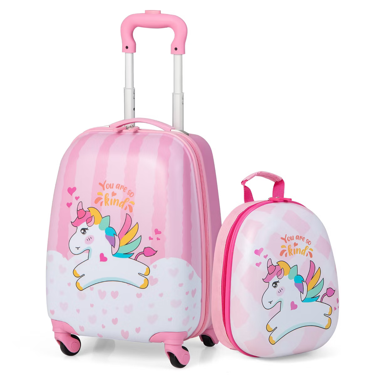 Costway 2PC Kids Carry On Luggage Set 12'' Backpack and 16'' Rolling Suitcase for Travel | Target
