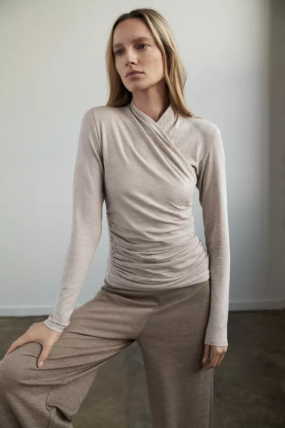 SIDE DRAPED T-SHIRT | Zara US