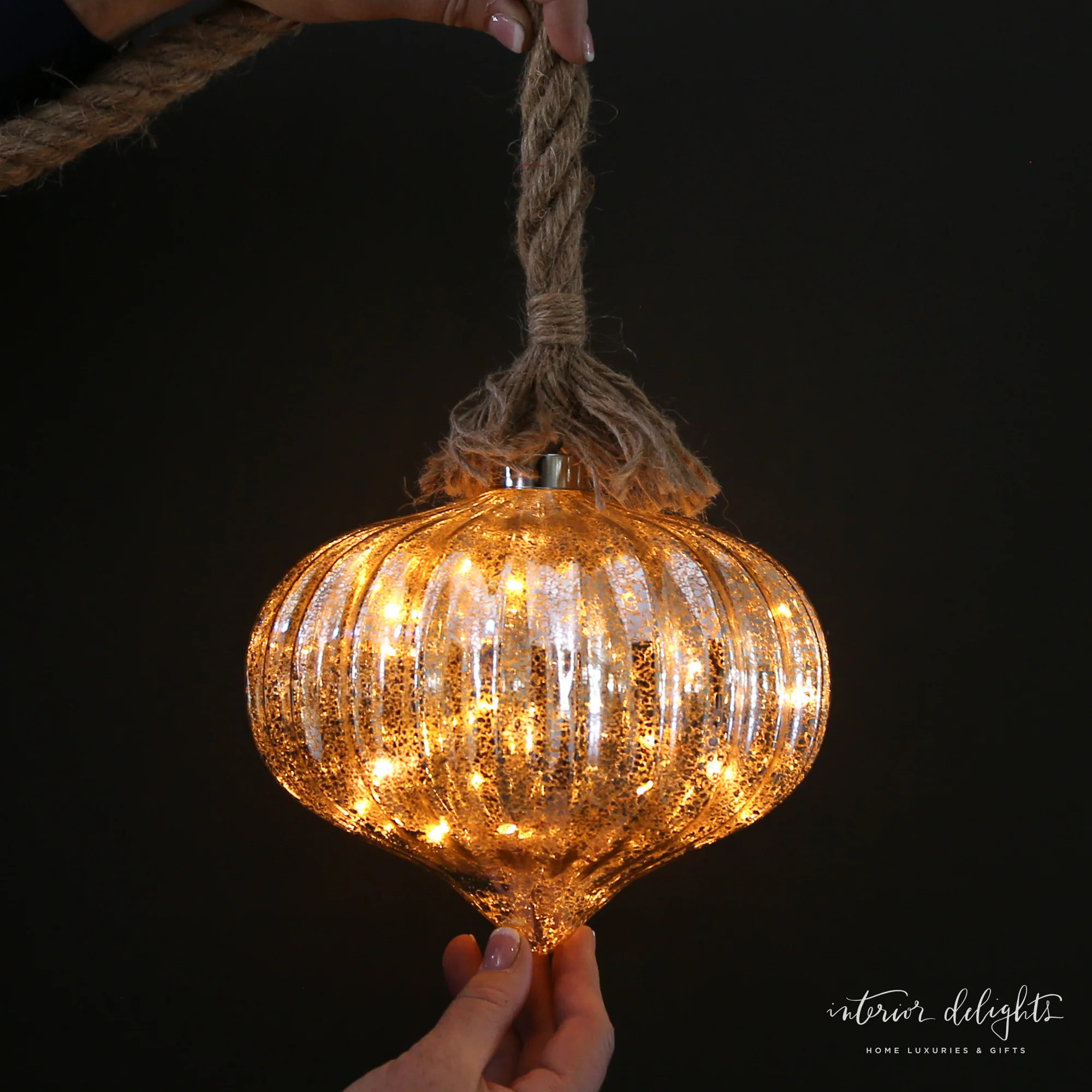 Onion: Luster Glass LED Ornament with Remote | Interior Delights