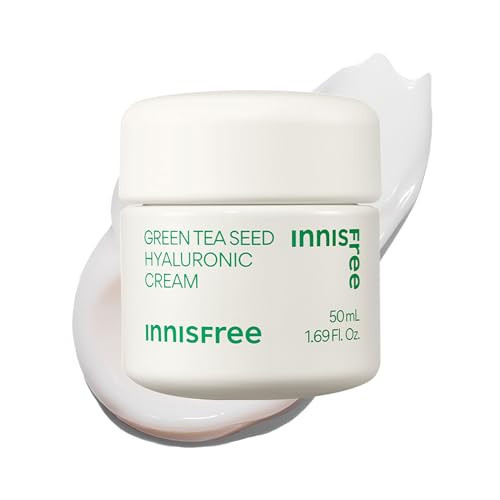 innisfree Green Tea Seed Hyaluronic Acid Cream With Barrier Boosting Complex and Ceramide, Korean Hydrating Face Moisturizer and Balancing Cream | Amazon (US)