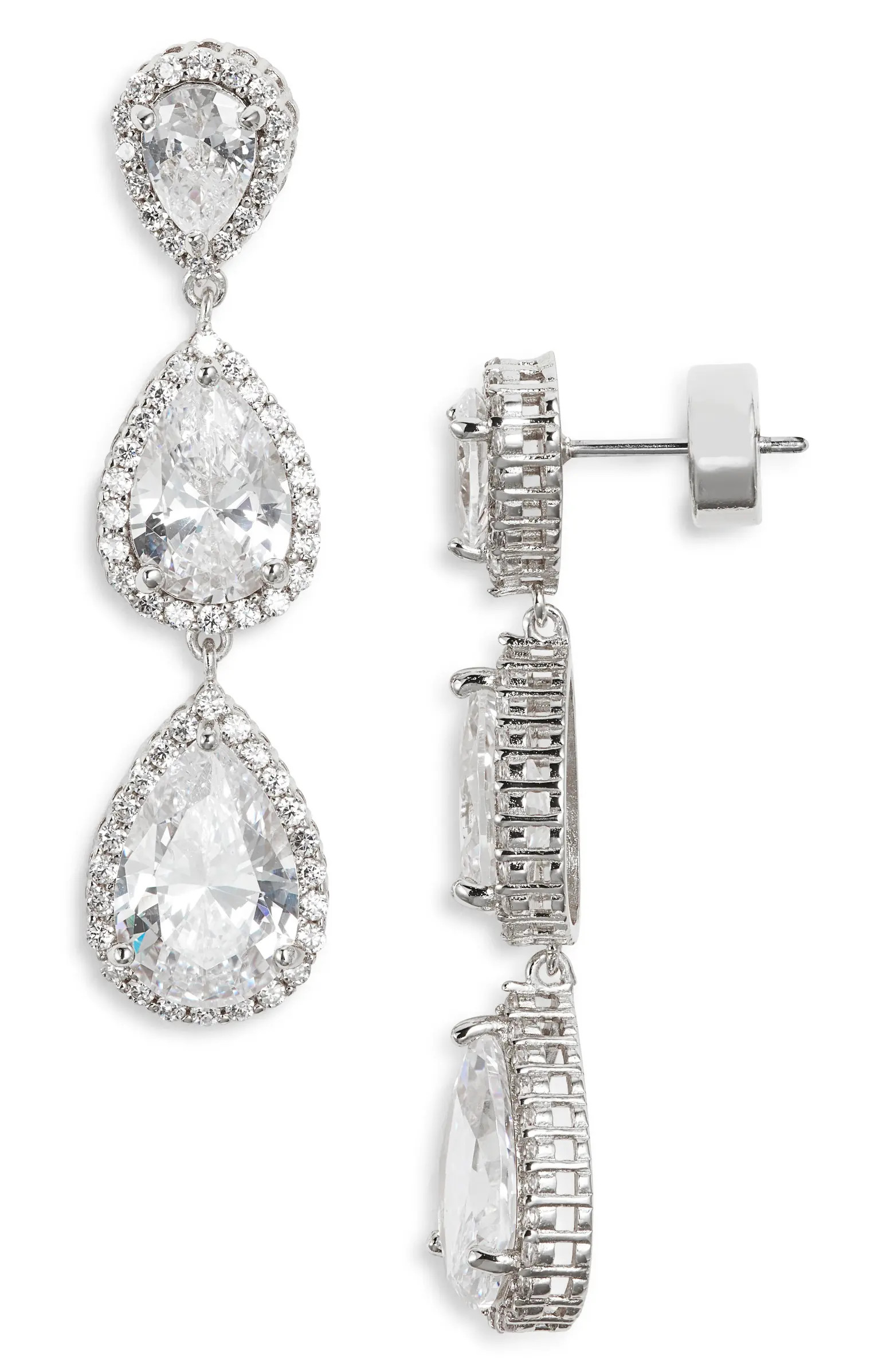 Cubic Zirconia Triple Drop Earrings | Nordstrom